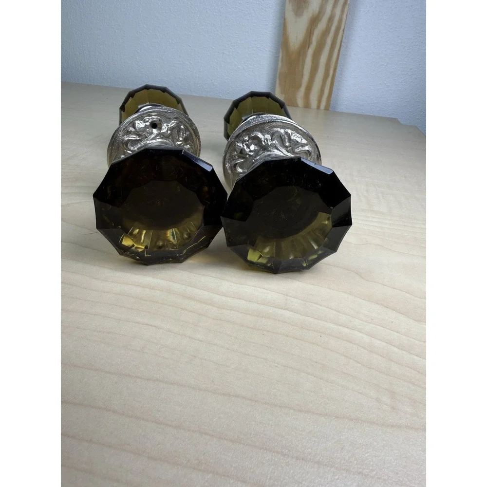 Anthropologie Faceted Crystal Glass Door Knobs Ornate New